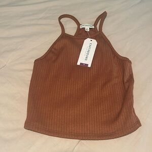 camel colored high neck crop